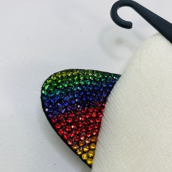 Ivory Toque with Rainbow ears New - Picture 6 of 6